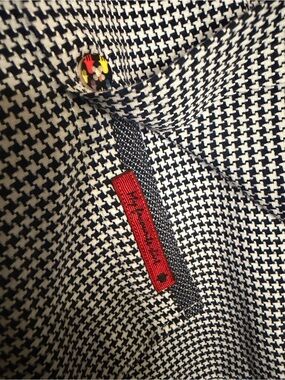 Visconti Black Classic Men's Black & White houndstooth Button-Down Shirt
